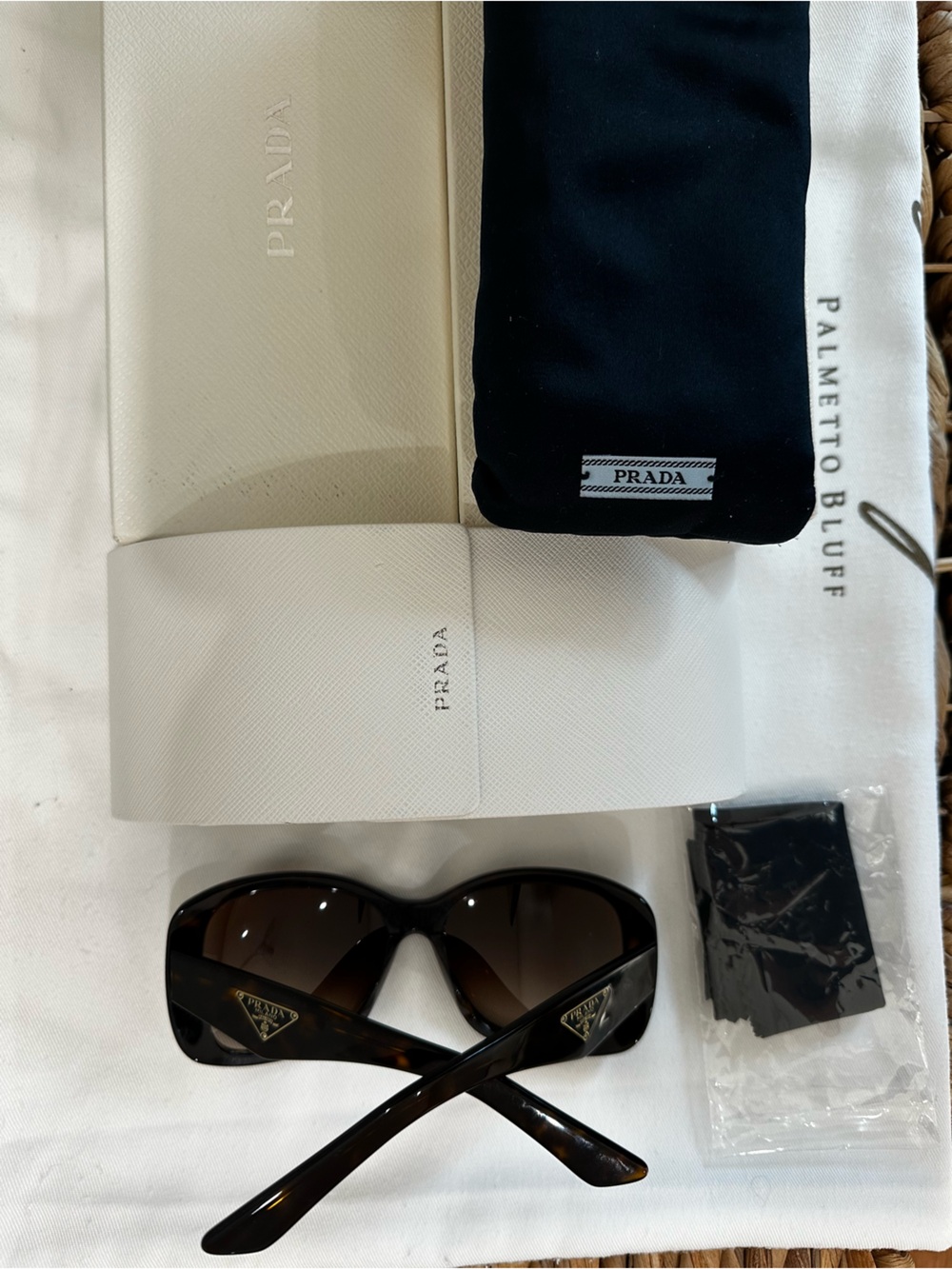 AUTHENTIC PRADA HERITAGE POLARIZED SUNGLASSES. HAVANA BROWN. WORN ONCE!! - Picture 7 of 15